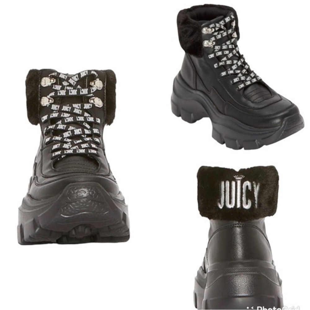 New ▶️ Juicy Couture ◀️ Emmie Black Faux Fur Boots. Size 8.5